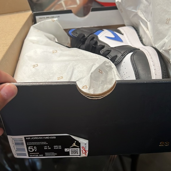 Jordan 1 Mid GS Racer Blue - Picture 4 of 4